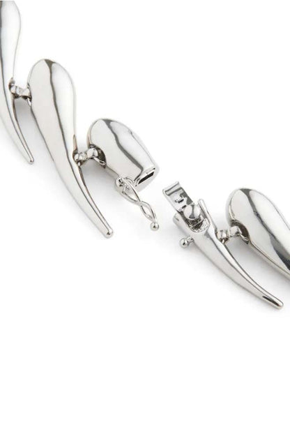 Mugler H&M Chunky Metal Necklace Silver-colored