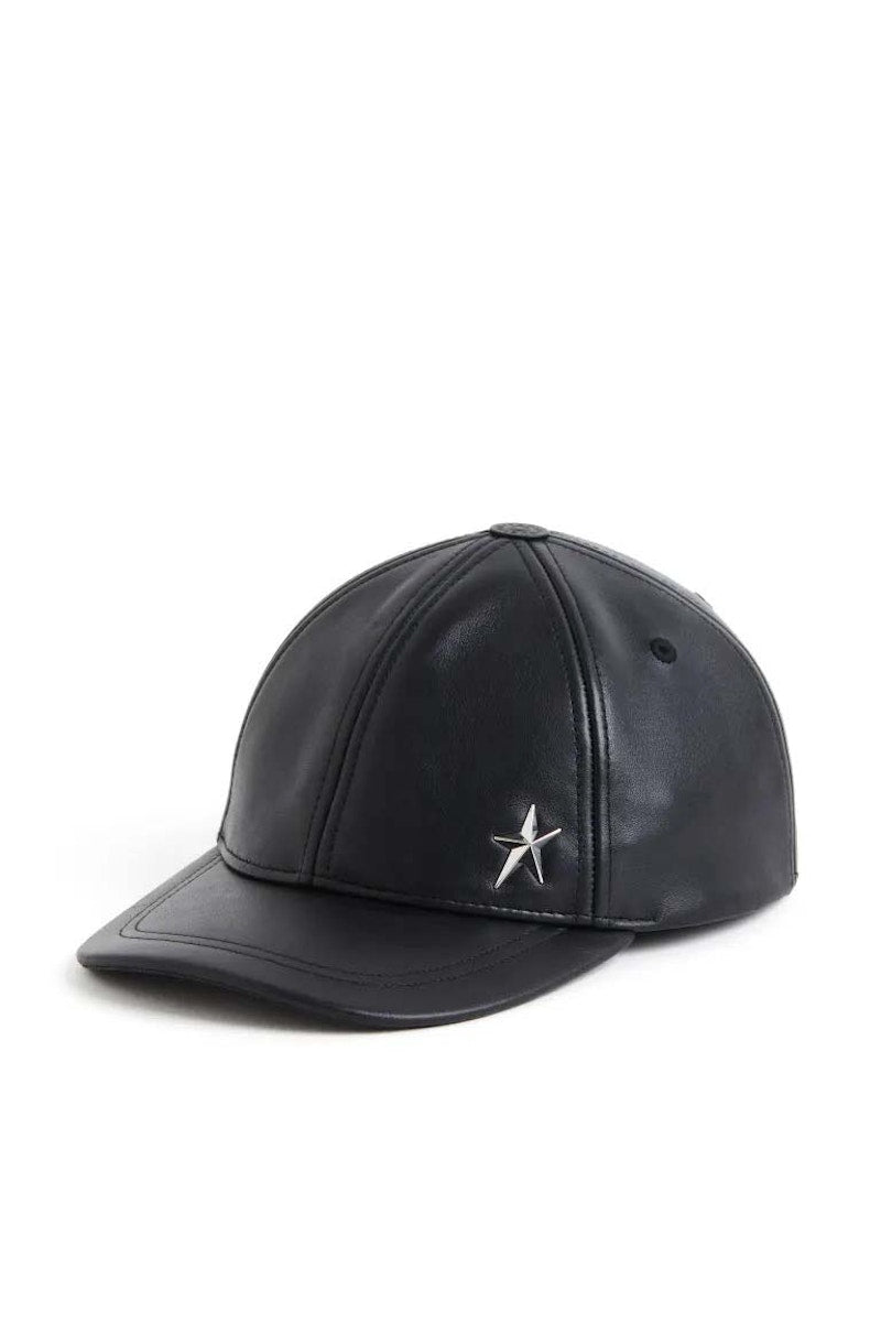 Mugler H&M Leather Baseball Cap Black