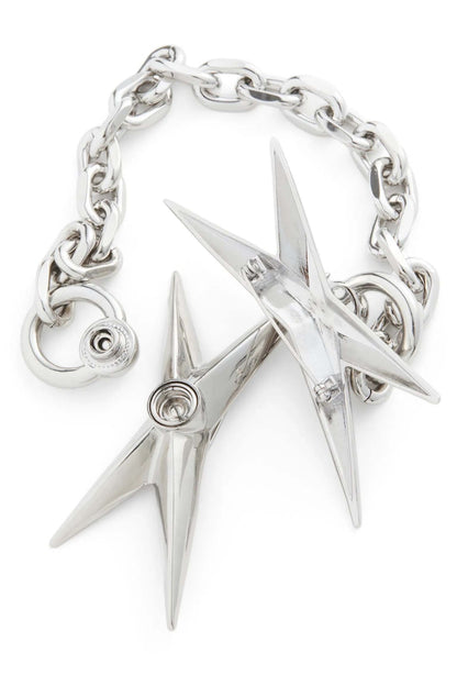 Mugler H&M Star-Motif Double Brooch Silver