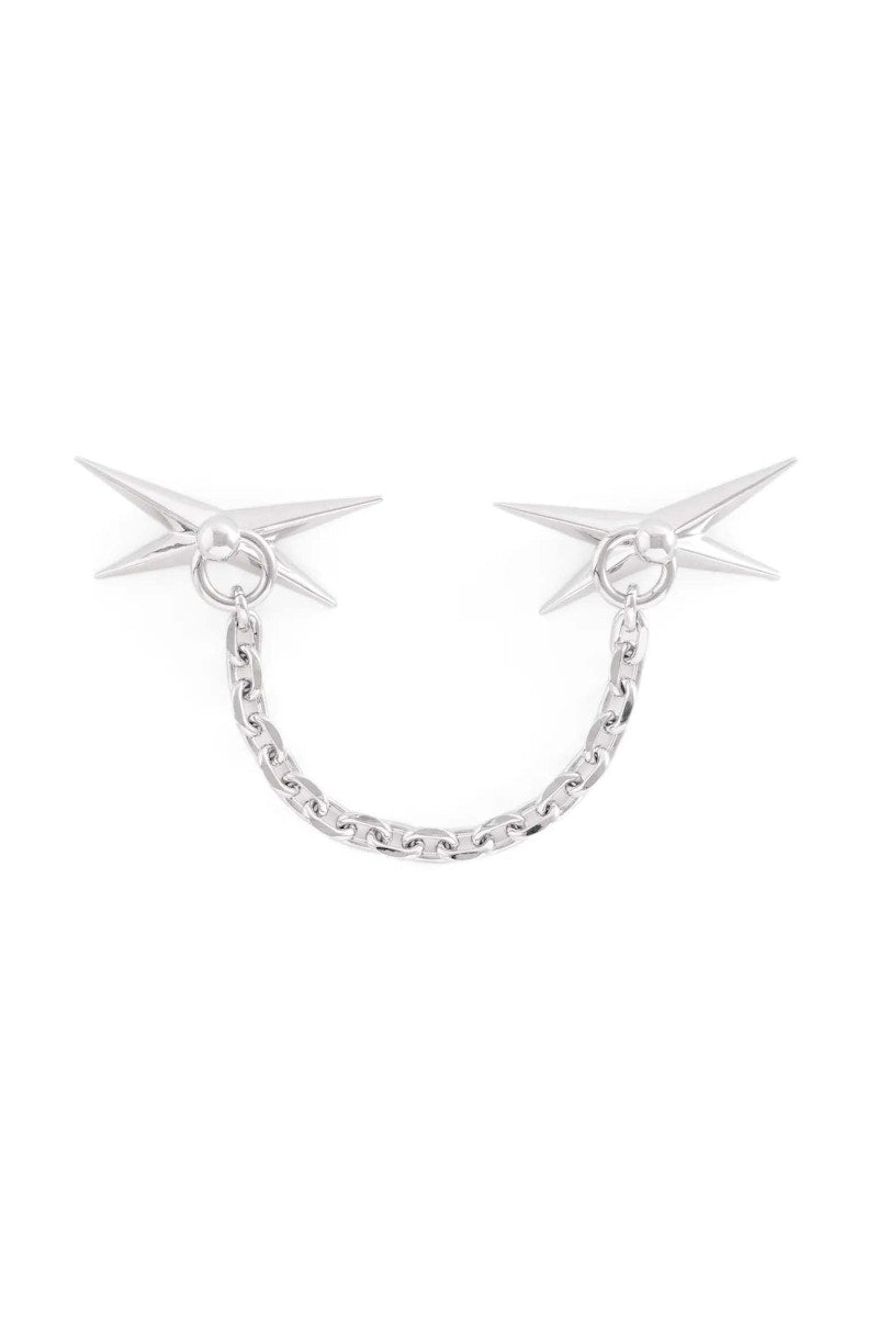 Mugler H&M Star-Motif Double Brooch Silver