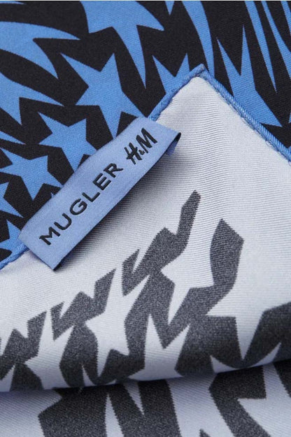 Mugler H&M Swirling-Star Silk Scarf Black