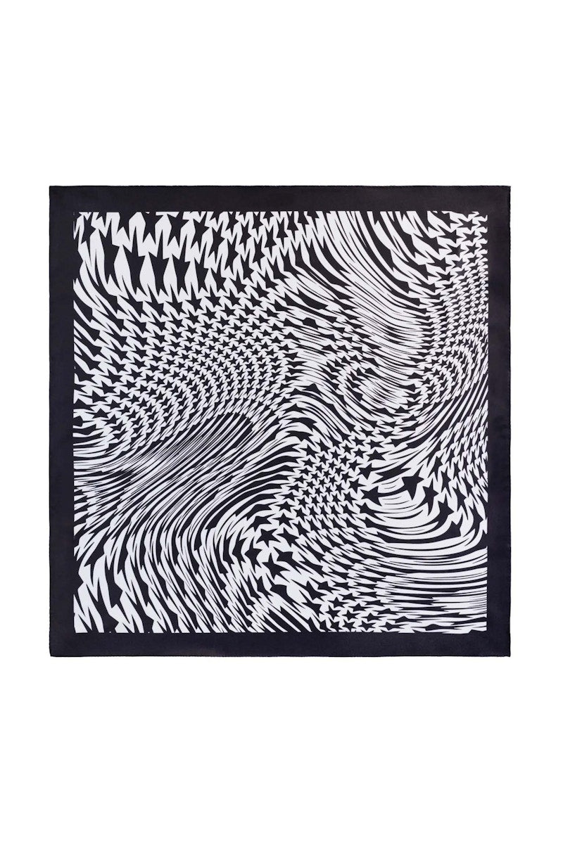 Mugler H&M Swirling-Star Silk Scarf White/Patterned