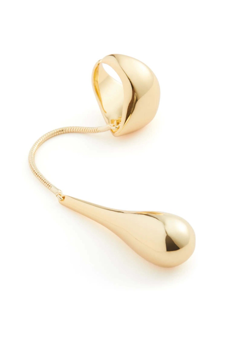 Mugler H&M Teardrop Cocktail Ring Gold-colored
