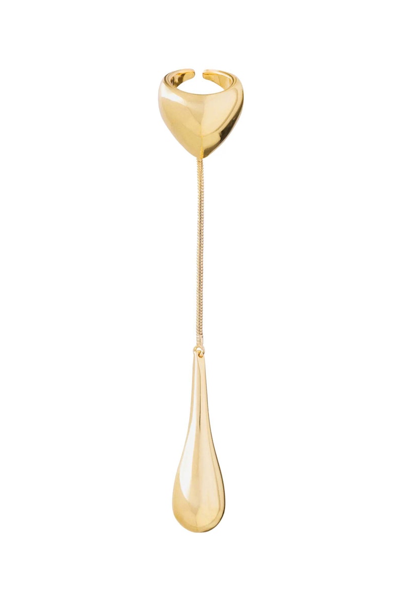 Mugler H&M Teardrop Cocktail Ring Gold-colored