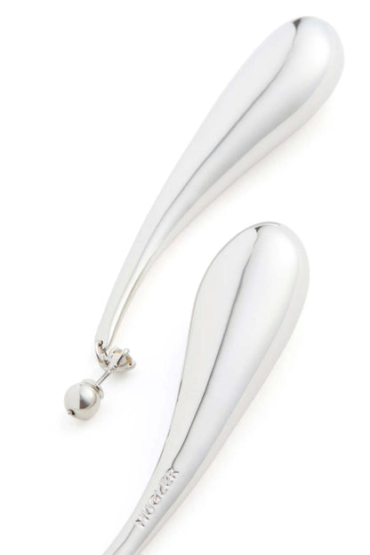Mugler H&M Teardrop Earrings Silver-colored