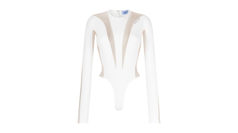 Mugler Illusion Bodysuit White