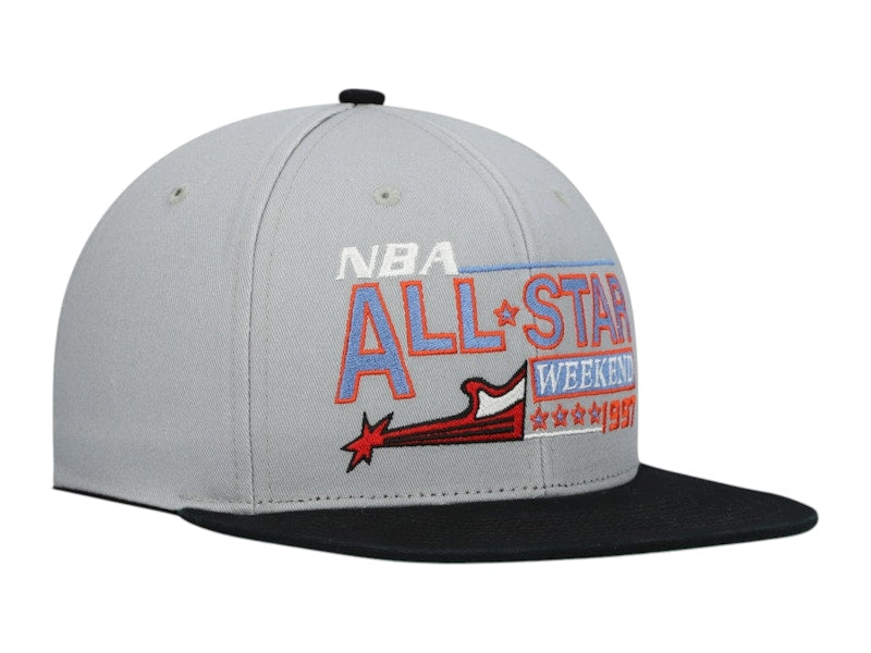 NBA 1997 All-Star Game Gray Hardwood Classics Wordmark Snapback Hat Grey
