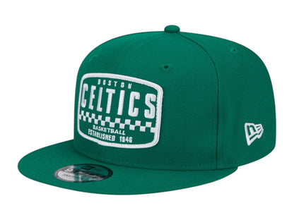 NBA Boston Celtics New Era Rally Drive Finish Line Patch 9Fifty Snapback Hat Kelly Green