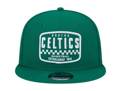NBA Boston Celtics New Era Rally Drive Finish Line Patch 9Fifty Snapback Hat Kelly Green