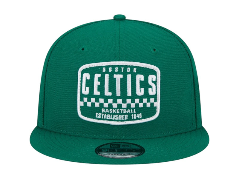 NBA Boston Celtics New Era Rally Drive Finish Line Patch 9Fifty Snapback Hat Kelly Green
