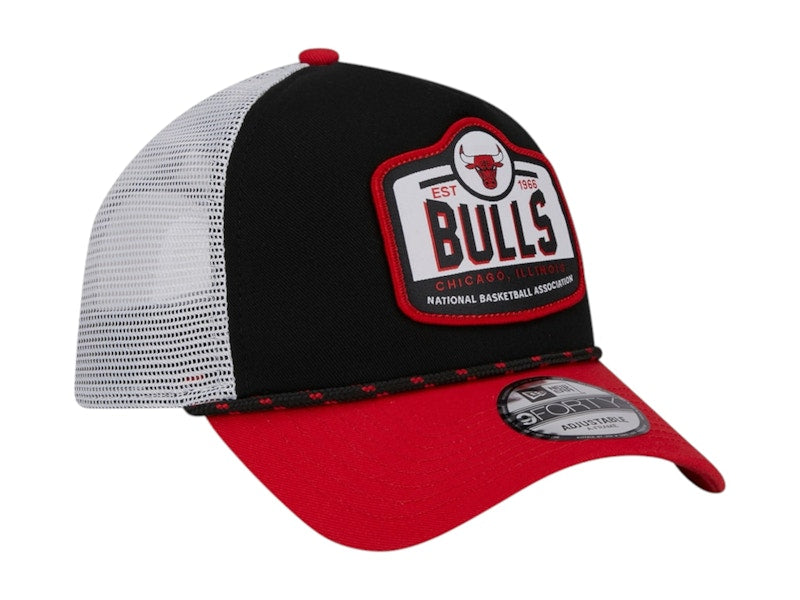 NBA Chicago Bulls New Era A-Frame 9Forty Trucker Hat Black/Red