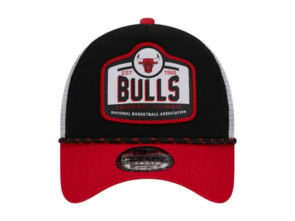 NBA Chicago Bulls New Era A-Frame 9Forty Trucker Hat Black/Red