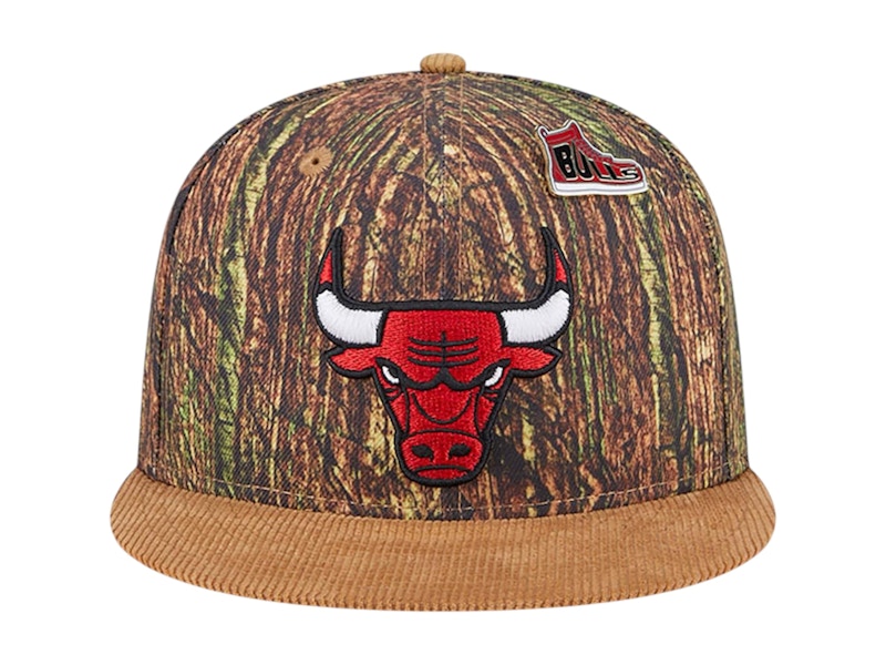 NBA Chicago Bulls New Era Camo Victory Grove Forest Sneaker Pin 9Fifty Snapback Hat Camo