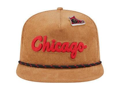 NBA Chicago Bulls New Era Victory Grove Corduroy Sneaker Pin Golfer Adjustable Hat Tan