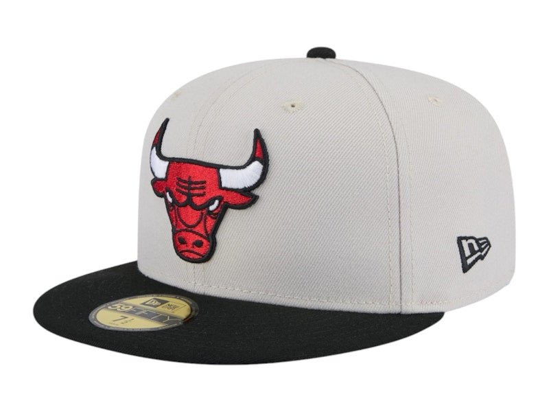 NBA Chicago Bulls New Era Victory Grove Vintage Sidepatch Sneaker 59Fifty Fitted Hat Stone
