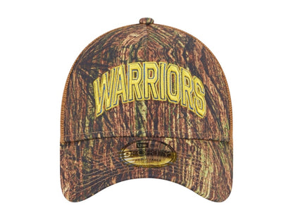 NBA Golden State Warriors New Era Camo Victory Grove Forest A-Frame Trucker 9Forty Adjustable Hat Camo