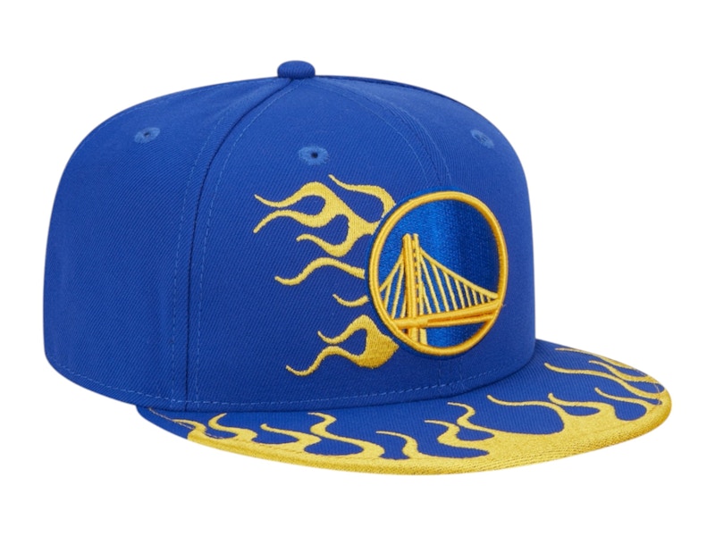 NBA Golden State Warriors New Era Rally Drive Flames 9Fifty Snapback Hat Royal Blue