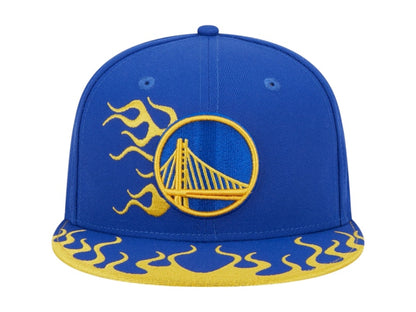 NBA Golden State Warriors New Era Rally Drive Flames 9Fifty Snapback Hat Royal Blue