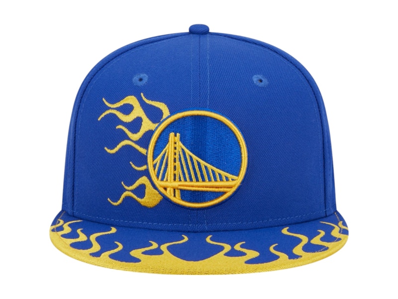 NBA Golden State Warriors New Era Rally Drive Flames 9Fifty Snapback Hat Royal Blue