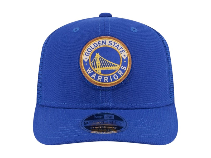 NBA Golden State Warriors New Era Victory Grove Circle Patch 9Seventy Adjustable Hat Blue