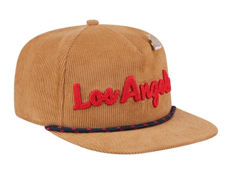 NBA LA Clippers New Era Victory Grove Corduroy Sneaker Pin Golfer Snapback Hat Tan
