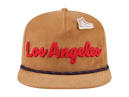 NBA LA Clippers New Era Victory Grove Corduroy Sneaker Pin Golfer Snapback Hat Tan