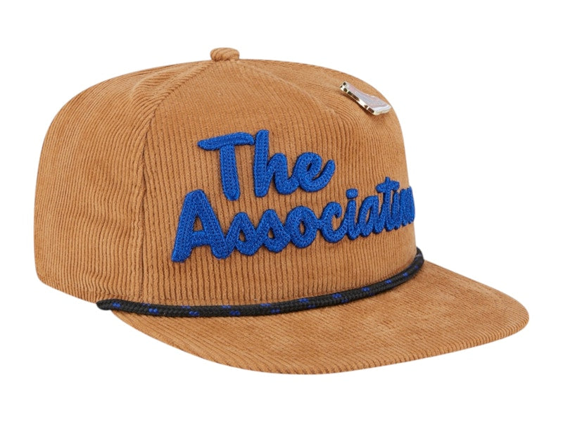NBA Logo Gear New Era Victory Grove Corduroy Sneaker Pin Golfer Adjustable Hat Tan