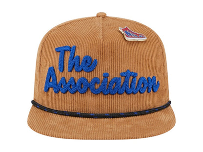 NBA Logo Gear New Era Victory Grove Corduroy Sneaker Pin Golfer Adjustable Hat Tan