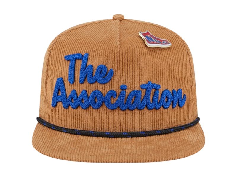 NBA Logo Gear New Era Victory Grove Corduroy Sneaker Pin Golfer Adjustable Hat Tan