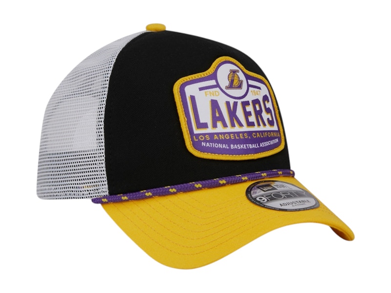 NBA Los Angeles Lakers New Era Black/Gold A-Frame 9Forty Trucker Hat Black/Gold