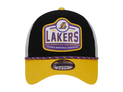 NBA Los Angeles Lakers New Era Black/Gold A-Frame 9Forty Trucker Hat Black/Gold