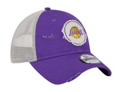 NBA Los Angeles Lakers New Era Rally Drive Distressed Patch 9Twenty Trucker Adjustable Hat Purple