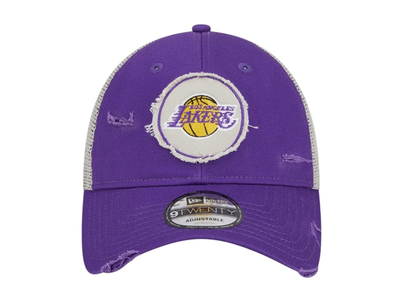 NBA Los Angeles Lakers New Era Rally Drive Distressed Patch 9Twenty Trucker Adjustable Hat Purple