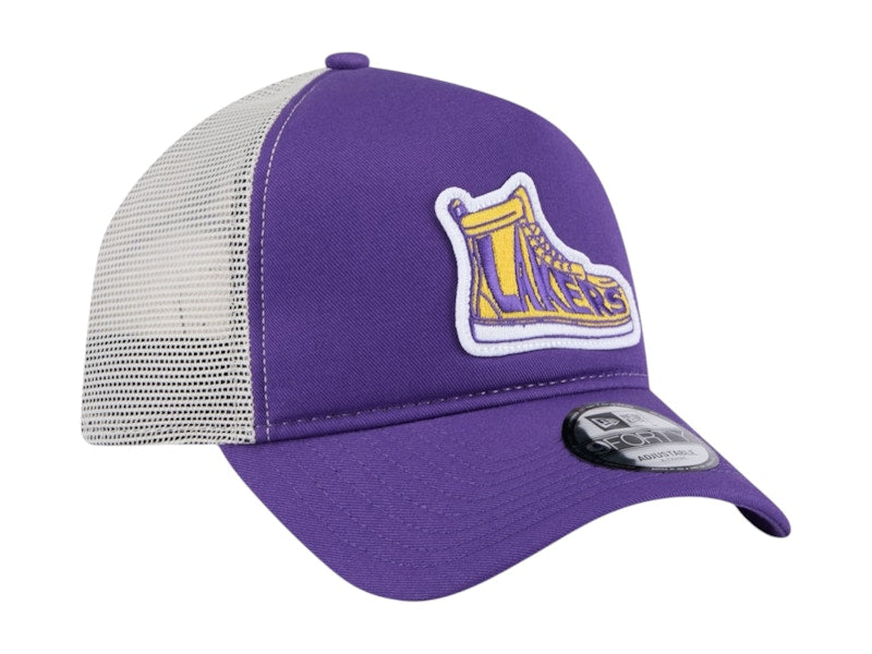 NBA Los Angeles Lakers New Era Victory Grove Vintage Sneaker Trucker 9Forty Adjustable Hat Purple