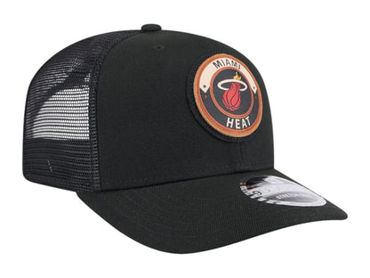 NBA Miami Heat New Era Victory Grove Circle Patch 9Seventy Adjustable Hat Black