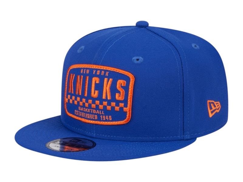 NBA New York Knicks New Era Rally Drive Finish Line Patch 9Fifty Snapback Hat Blue