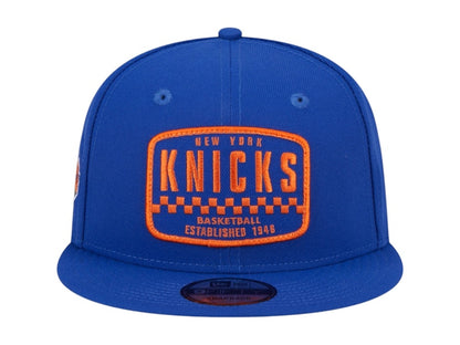 NBA New York Knicks New Era Rally Drive Finish Line Patch 9Fifty Snapback Hat Blue