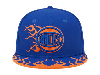 NBA New York Knicks New Era Rally Drive Flames 9Fifty Snapback Hat Blue