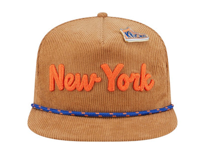 NBA New York Knicks New Era Victory Grove Corduroy Sneaker Pin Golfer Adjustable Hat Tan