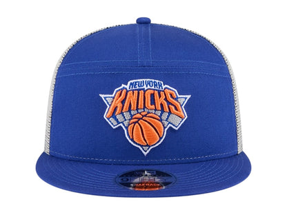 NBA New York Knicks New Era Victory Grove Split Panel 9Fifty Snapback Hat Blue
