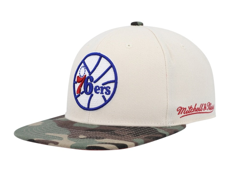 NBA Philadelphia 76Ers Hardwood Classics 1976 All-Star Game Off Camo Fitted Hat Cream