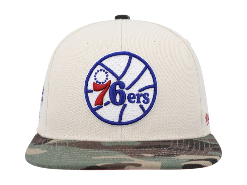 NBA Philadelphia 76Ers Hardwood Classics 1976 All-Star Game Off Camo Fitted Hat Cream