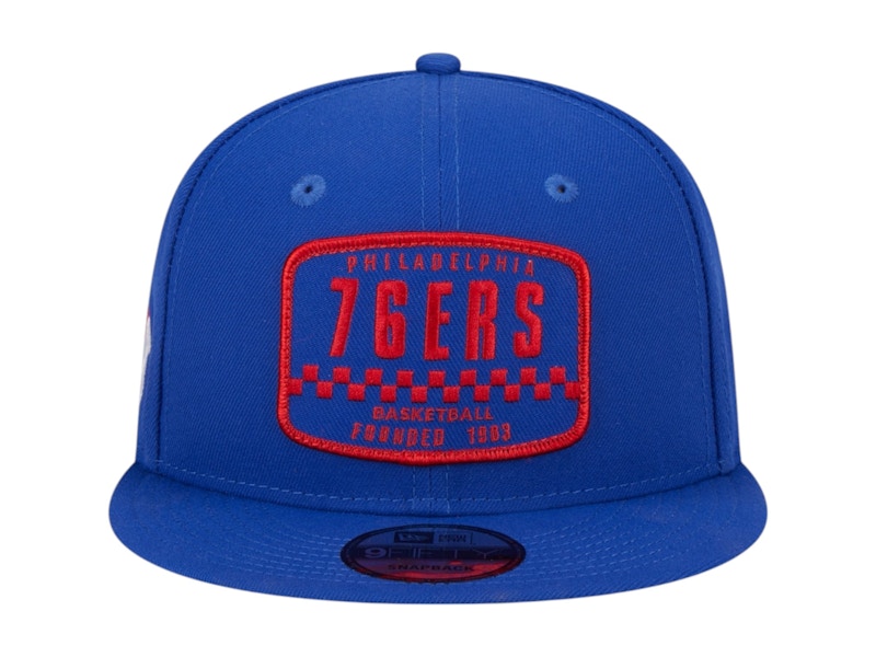 NBA Philadelphia 76Ers New Era Rally Drive Finish Line Patch 9Fifty Snapback Hat Royal Blue