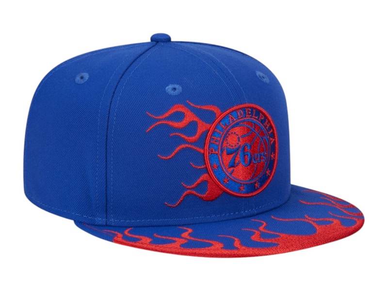 NBA Philadelphia 76Ers New Era Rally Drive Flames 9Fifty Snapback Hat Royal Blue
