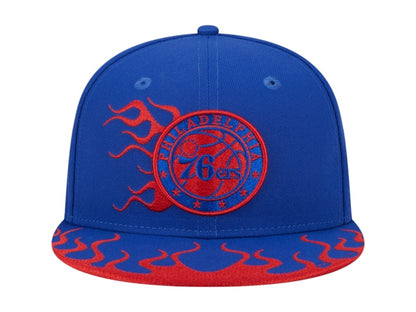 NBA Philadelphia 76Ers New Era Rally Drive Flames 9Fifty Snapback Hat Royal Blue