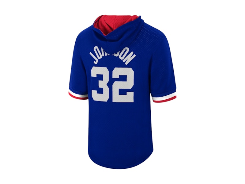 NBA Western Conference Magic Johnson 1985 All-Star Game Name & Number Short Sleeve Hoodie Royal Blue