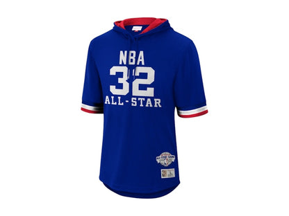 NBA Western Conference Magic Johnson 1985 All-Star Game Name & Number Short Sleeve Hoodie Royal Blue