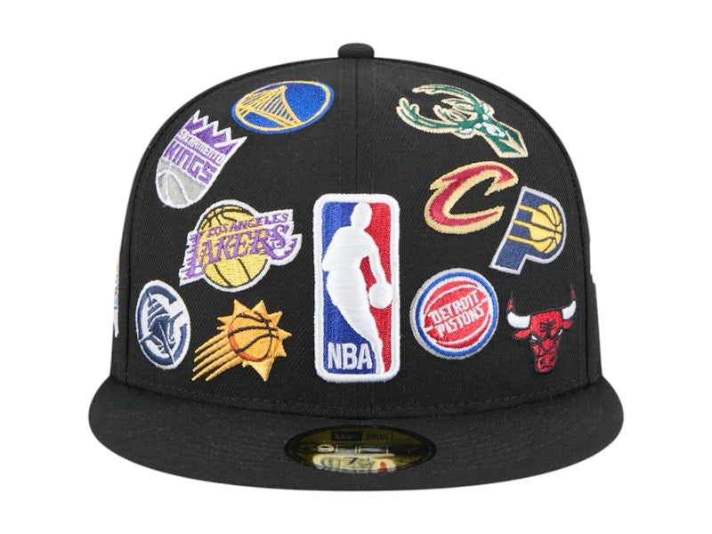 NBA x New Era 2025 All-Star Game Allover Logos Fitted 59Fifty Snapback Hat Black