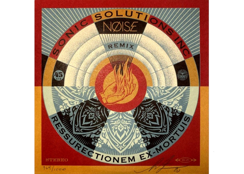 Shepard Fairey Noise Sonic Solutions Inc. Resurrectionem Ex-Mortuis Remix Obey 7" Vinyl Record