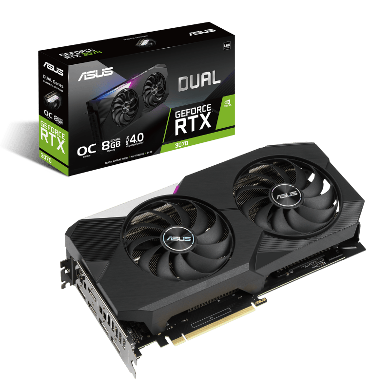 NVIDIA ASUS Dual GeForce RTX 3070 V2 OC 8GB LHR Graphics Card (DUAL-RTX3070-O8GB-V2)
